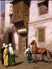 Horse Canvas Paintings - Horse Merchant in Cairo